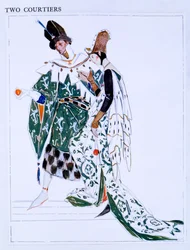 Costume Designs for Two Courtiers, characters from 